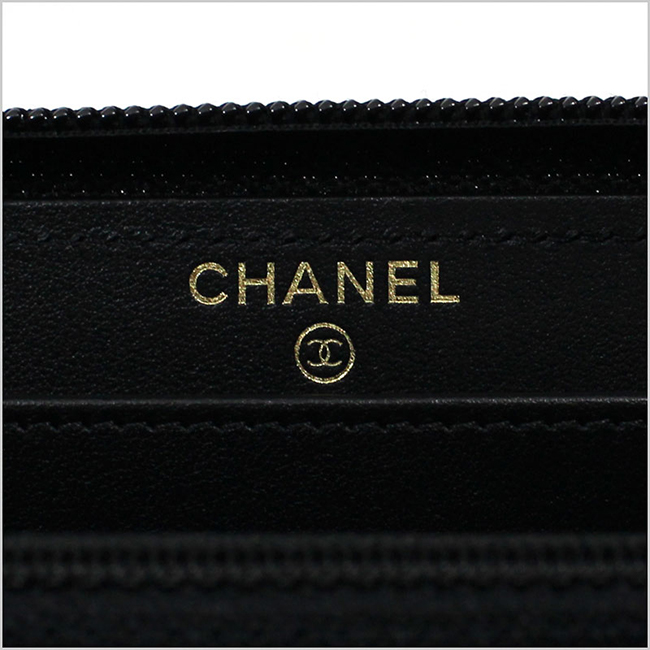 シャネル CHANEL ラウンドファスナー長財布 ボーイシャネル グレインドカーフスキン キャビアスキン BOY CHANEL ZIP WALLET A80288 B01694 94305