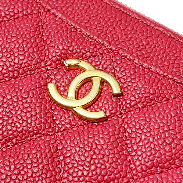 CHANEL コレクション パリジャンジャーニー ジップ ラウンドファスナー 長財布 AP1425B02849 N6511 CCマーク ローズピンク キャビアスキン ファスナー引き手 ゴールド金具 カメリア ラッピング