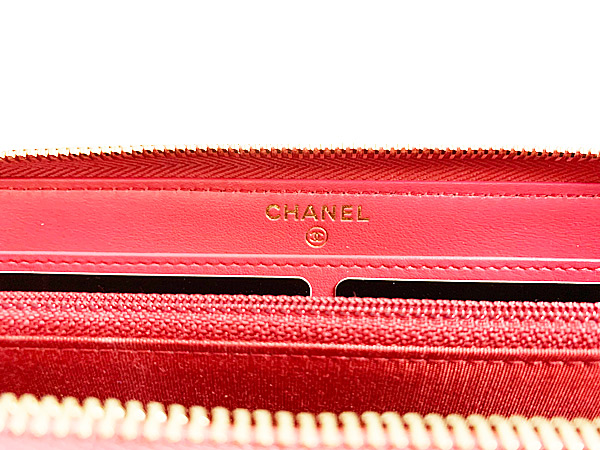 CHANEL コレクション パリジャンジャーニー ジップ ラウンドファスナー 長財布 AP1425B02849 N6511 CCマーク ローズピンク キャビアスキン ファスナー引き手 ゴールド金具 カメリア ラッピング