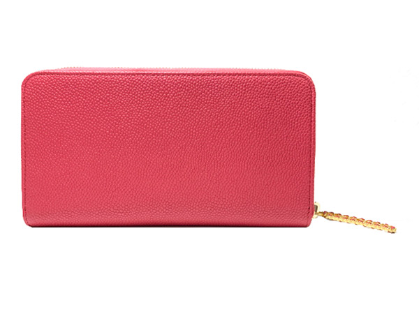 CHANEL コレクション パリジャンジャーニー ジップ ラウンドファスナー 長財布 AP1425B02849 N6511 CCマーク　ローズピンク キャビアスキン ファスナー引き手 ゴールド金具 カメリア ラッピング