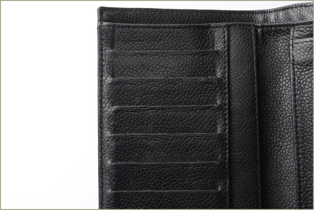 シャネル財布 CHANEL 長財布 3折 A31506 マトラッセ/キャビアスキン ブラック