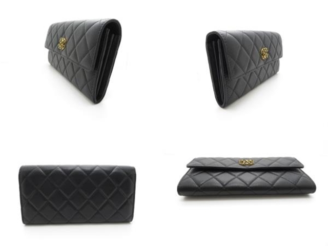 CHANEL シャネル ZIP長財布 ラムスキン ブラック P0955
