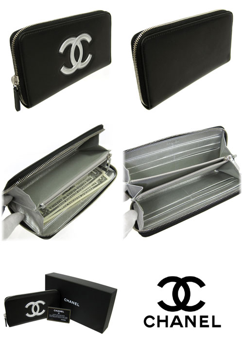 シャネル財布 CHANEL 長財布 ココマーク ラウンドファスナー長財布 A80946 ブラック