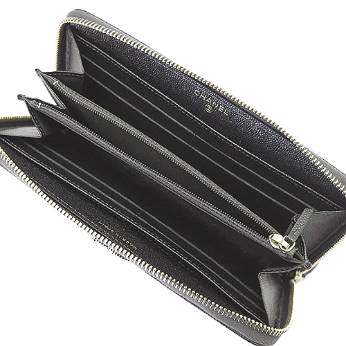 シャネル長財布 レディース マドモワゼル CHANEL A80969 ラウンドファスナー 財布 マトラッセ キルティング ココマーク レザー ダークグレー系