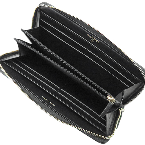 シャネル長財布 レディース CHANEL AP0150 Y04059 94305 ラウンドファスナー 財布 カメリア ココマーク レザー ブラック 黒