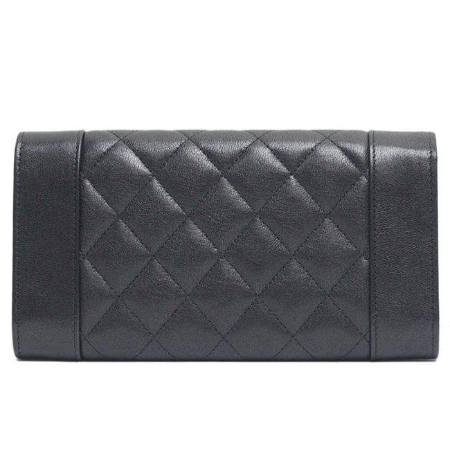 シャネル財布 マドモアゼル ヴィンテージ マトラッセ フラップウォレット 黒 A80971 CHANEL