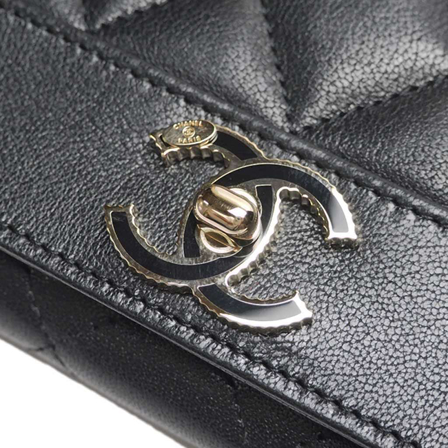 シャネル財布 マドモアゼル ヴィンテージ マトラッセ フラップウォレット 黒 A80971 CHANEL