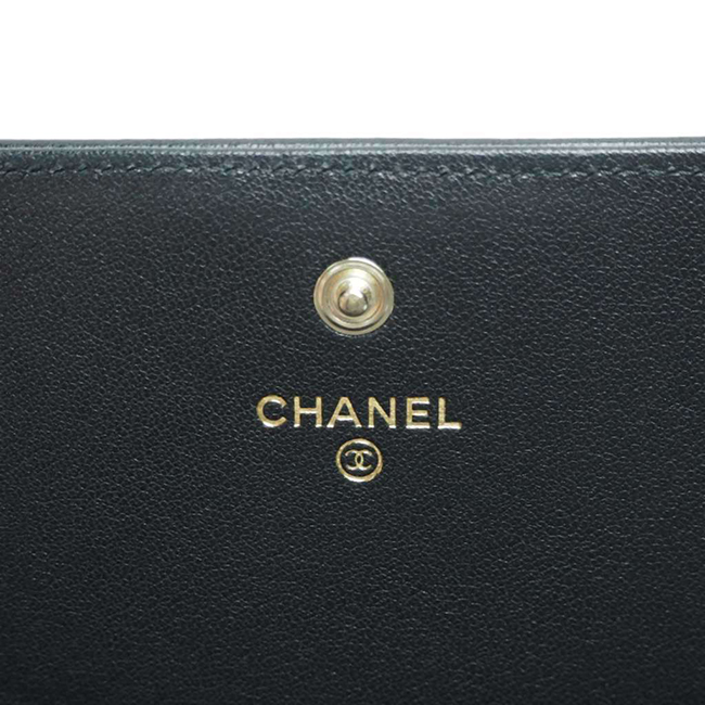シャネル財布 マドモアゼル ヴィンテージ マトラッセ フラップウォレット 黒 A80971 CHANEL