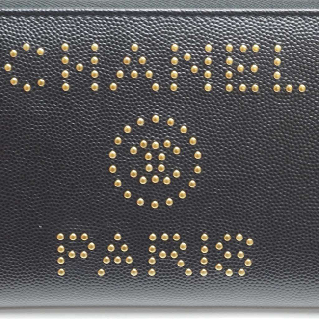 シャネル財布 ドーヴィル ジップウォレット 黒/ＧＯ キャビア A80056 CHANEL