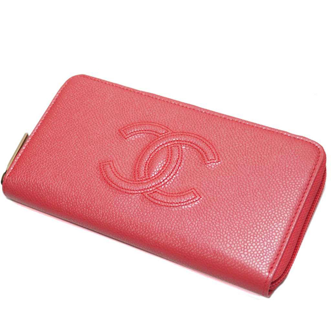シャネル財布 ステッチCCシグネチャー キャビアスキン ジップウォレット ラウンドファスナー財布 A50071 CHANEL