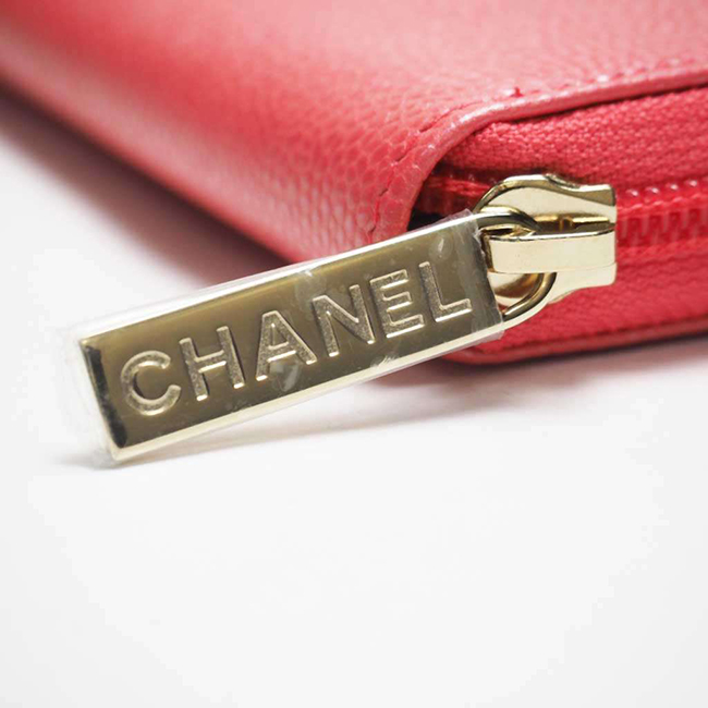 シャネル財布 ステッチCCシグネチャー キャビアスキン ジップウォレット ラウンドファスナー財布 A50071 CHANEL