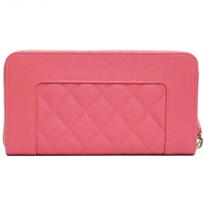シャネル 財布 マドモアゼル ヴィンテージ ジップウォレット マトラッセキルト ピンク/GO A80969 CHANEL