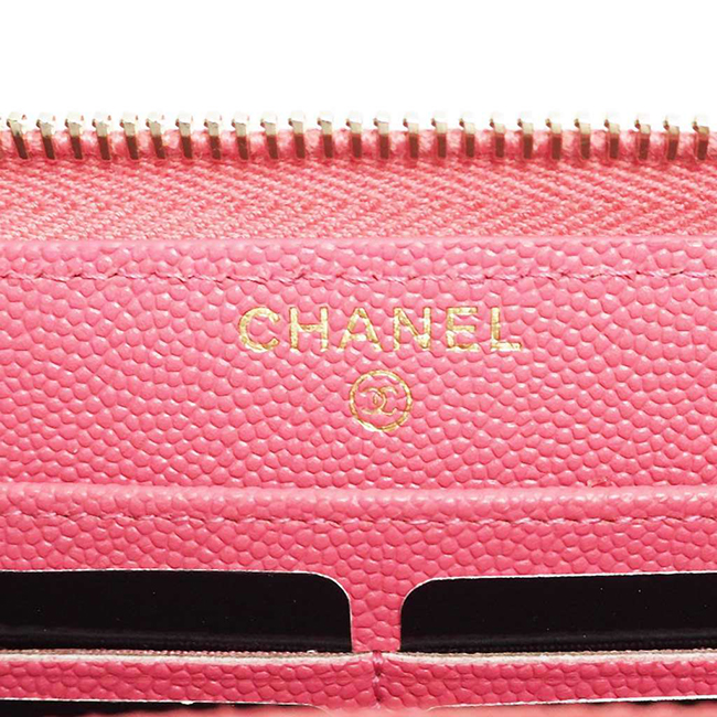 シャネル 財布 マドモアゼル ヴィンテージ ジップウォレット マトラッセキルト ピンク/GO A80969 CHANEL