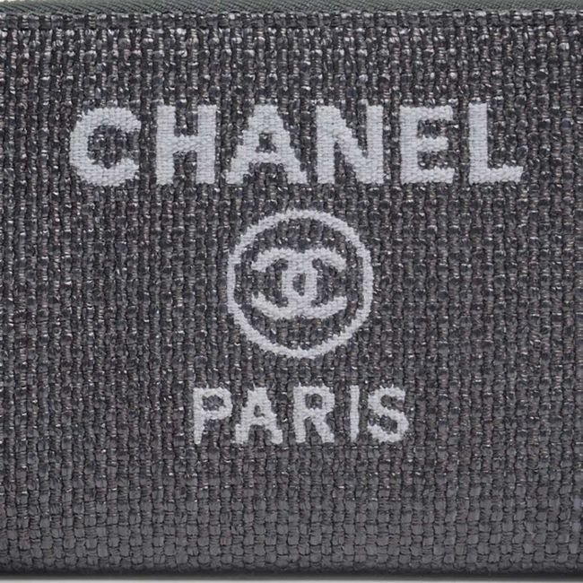 シャネル 財布 ドーヴィル ジップウォレット ラウンドファスナーサイフ 黒/GO A81977 CHANEL