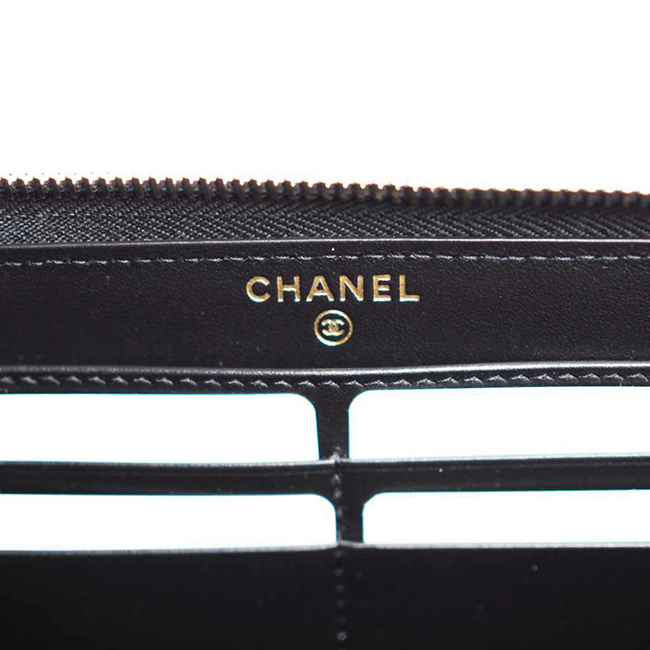 シャネル財布 ＣＣフィリグリー ジップウォレット/ラウンドファスナー財布 A84449 キャビアスキン黒/GO CHANEL