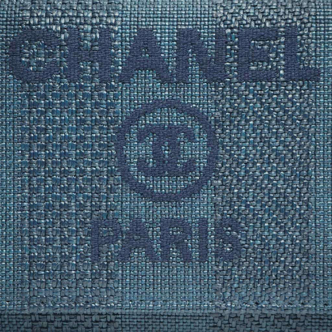 シャネル 財布 ドーヴィル フラップウォレット ネイビー/デニムブルー/GO A81976 CHANEL