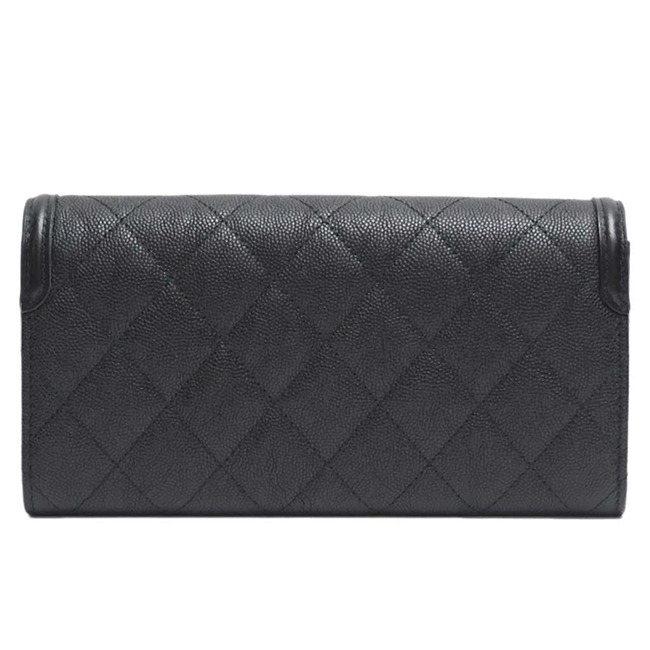 シャネル財布 ＣＣフィリグリー キャビアスキン フラップウォレット 黒/GO A84448 CHANEL
