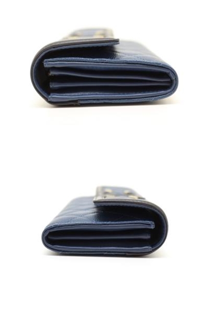 CHANEL　シャネル　サイフ･小物　ロングフラップウォレット　ZIP長財布　ココマーク　マトラッセ　ZIP長財布　キャビア　ゴールド金具　ネイビー　A84448