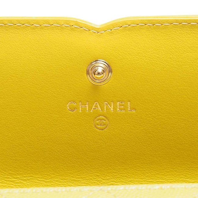 シャネル財布 CCフィリグリー ロング フラップウォレット イエロー/GO A84448 CHANEL