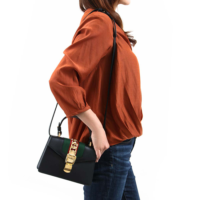 グッチ GUCCI ハンドバッグ/ショルダーバッグ シルヴィ/SYLVIE ブラック&グリーン&レッド 470270 D4ZAG 8015 2019年春夏新作 レディース