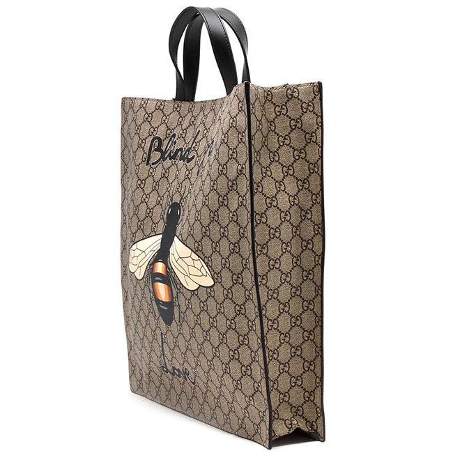 GUCCI トートバッグ/ショルダーバッグ ビープリント GGスプリーム BEE PRINT GG SUPREME ベージュ&ブラック 450950 K571T 8666 メンズ レディース