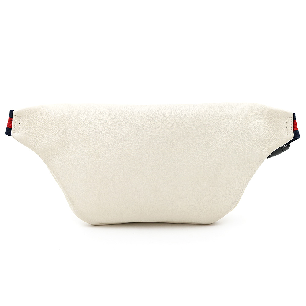 グッチ プリント レザー ベルトバッグ ホワイト ヒップバッグ ウエストポーチ ショート 530412 GCCT 8822 LOGO BELT BAG