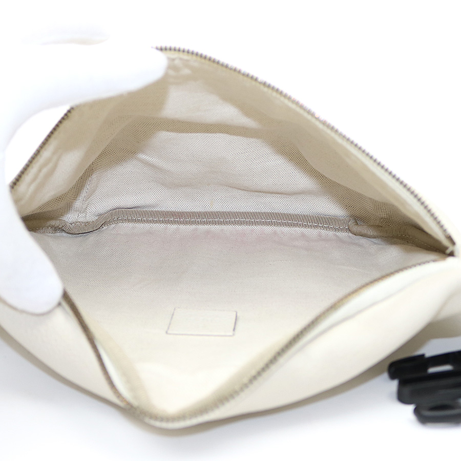 グッチ プリント レザー ベルトバッグ ホワイト ヒップバッグ ウエストポーチ ショート 530412 GCCT 8822 LOGO BELT BAG
