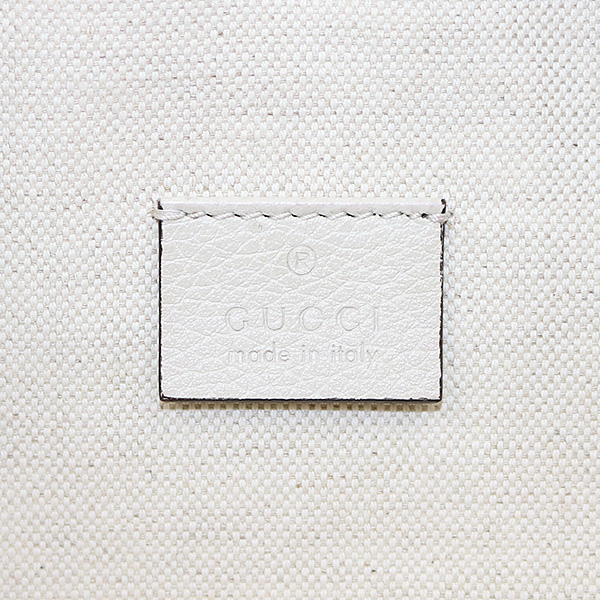 グッチ プリント レザー ベルトバッグ ホワイト ヒップバッグ ウエストポーチ ショート 530412 GCCT 8822 LOGO BELT BAG