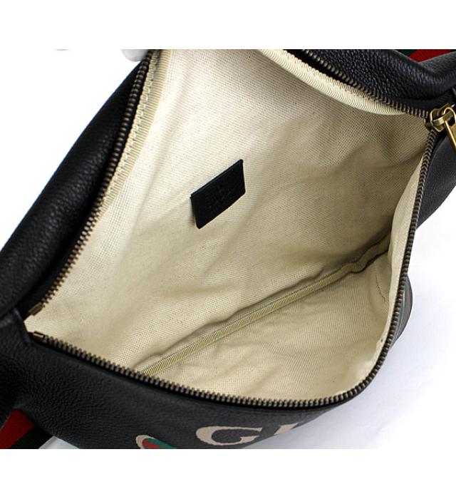 GUCCI ベルトバッグ ウエストバッグ メンズ グッチプリント 黒 530412GCCT8164