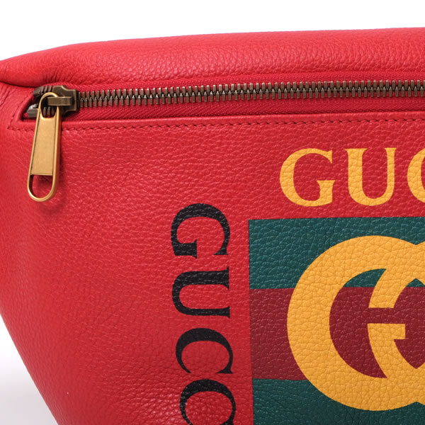 グッチ GUCCI ロゴ レザー ボディバッグ ウエストバッグ ベルトバッグ レッド系 [メンズ] 530412 0GDCT 6463