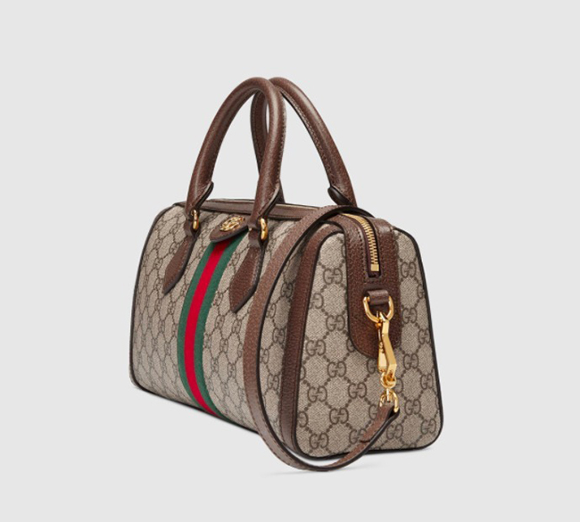 GUCCI グッチ エンボスロゴラゲージタグ付きボストンバッグ GG柄 ベージュ×ブラウン ショルダーバッグ ハンドバッグ 547953 9C2ST 8746