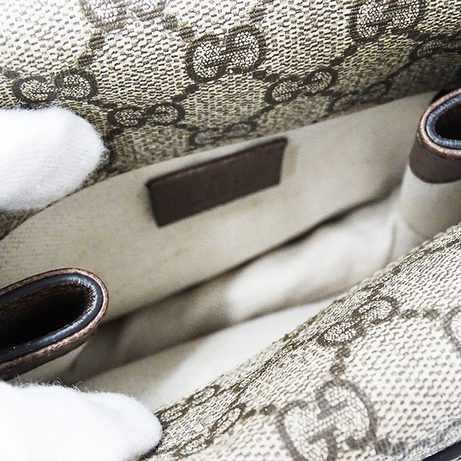 グッチ GUCCI GGスプリーム スモール メッセンジャーバッグ ショルダー シェリー ベージュ×エボニー 501050 9C2VT 8745