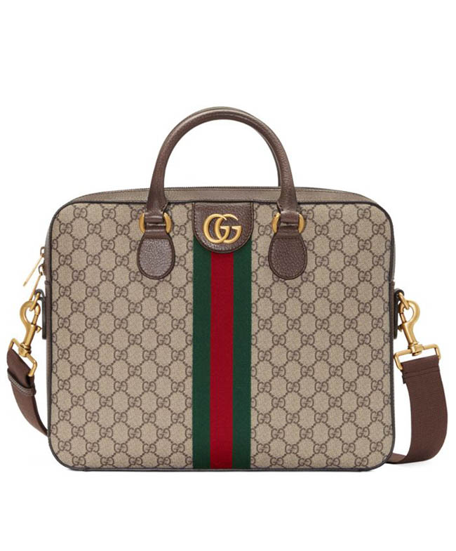 グッチ GUCCI オフィディア GGスプリームキャンバス ウェブ ブリーフケース ビジネスバッグ ベージュ×エボニー×ブラウン メンズ 574793 K5IZT 8340