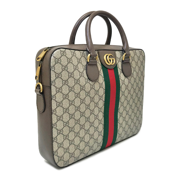 グッチ GUCCI オフィディア GGスプリームキャンバス ウェブ ブリーフケース ビジネスバッグ ベージュ×エボニー×ブラウン メンズ 574793 K5IZT 8340