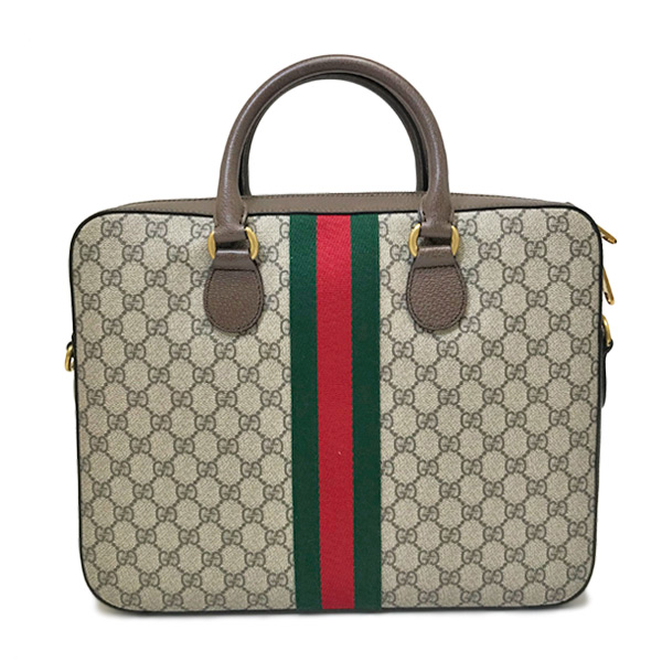グッチ GUCCI オフィディア GGスプリームキャンバス ウェブ ブリーフケース ビジネスバッグ ベージュ×エボニー×ブラウン メンズ 574793 K5IZT 8340