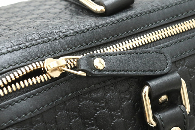 GUCCI グッチ マイクログッチシマ 2WAY ボストンバッグ ハンドバッグ ショルダーバッグ レザー 黒 ブラック アウトレット品 449646 BMJ1G 1000