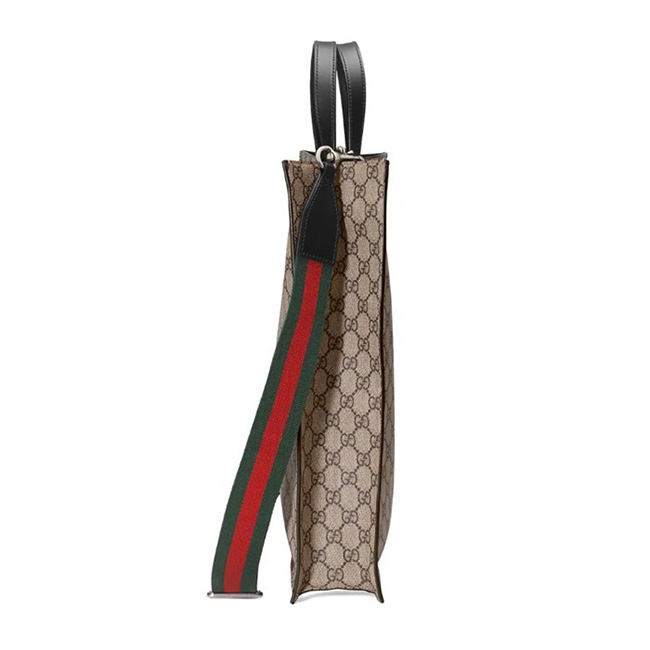 グッチ(Gucci) 456217 ユニセックス GGスプリーム,レザー トートバッグ ベージュ,ブラック 456217K5IAN1000