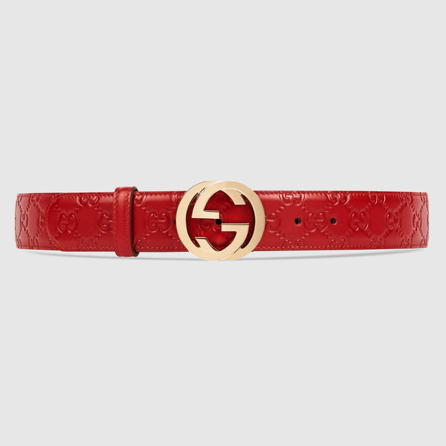 グッチ シグネチャー レザー ベルト（G バックル）スタイル 370543 CWC1G 6433
