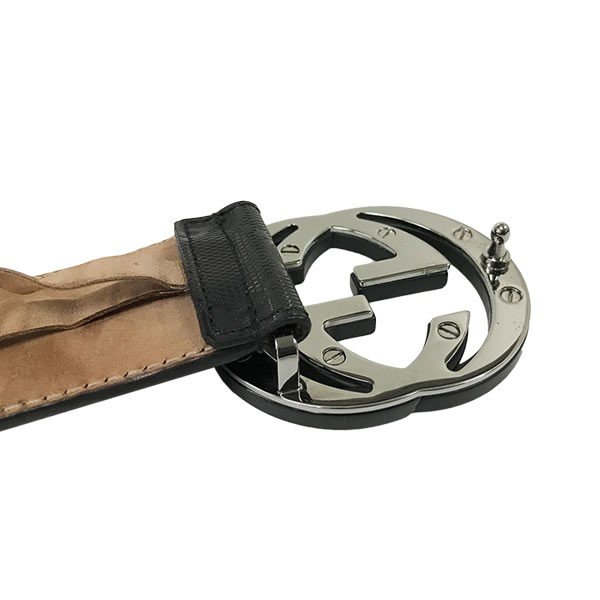 グッチ ベルト GUCCI GG インプリメ インターロッキング G バックル レザー ブラック 223891 FU49Z 1000