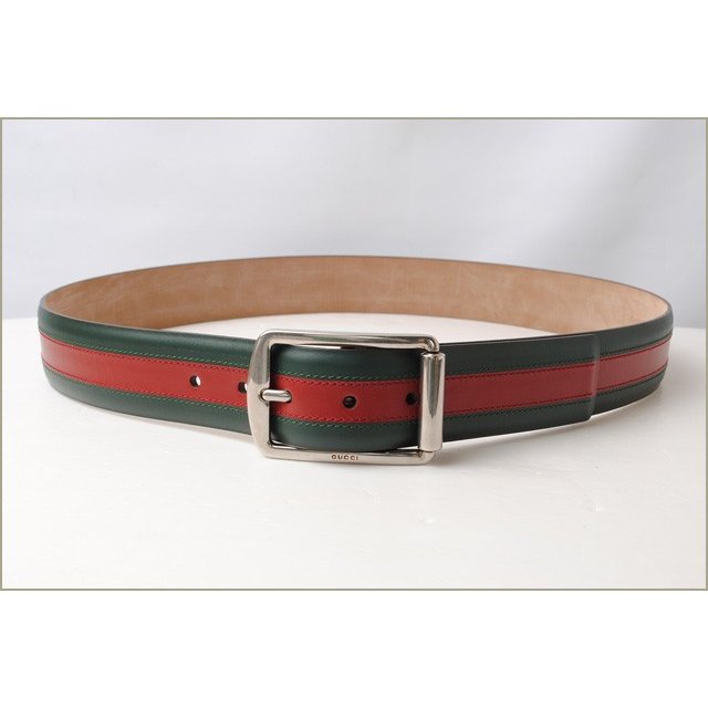 グッチ ベルト メンズ GUCCI シェリーライン グリーン/レッド レザー 295331 BTT5N 8460