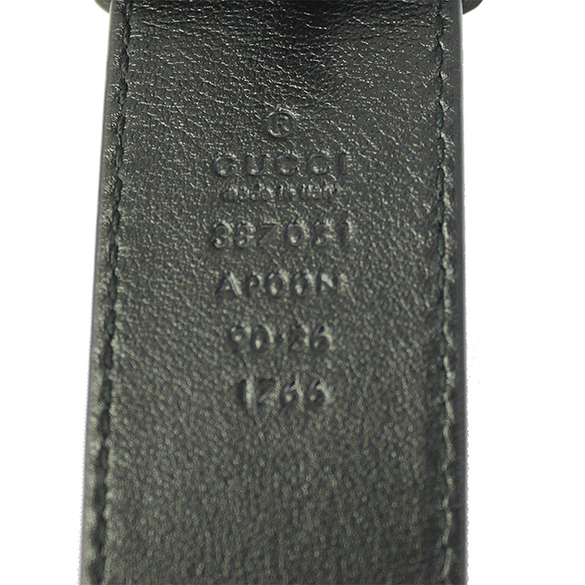 グッチ ベルト メンズ 387031 GUCCI カットアウトGバックル ブラック レザー 36インチ
