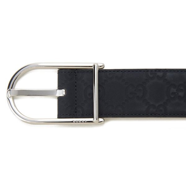 グッチ GUCCI メンズ ベルト (95) 245868 AF60N 4009 ラバー グッチシマ ビジネスベルト ブルー