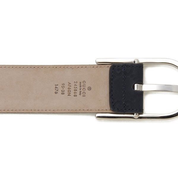 グッチ GUCCI メンズ ベルト (95) 245868 AF60N 4009 ラバー グッチシマ ビジネスベルト ブルー