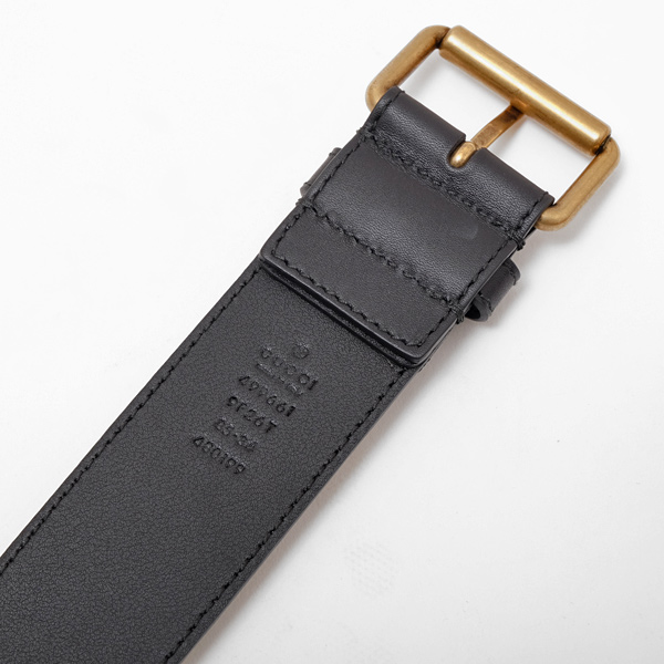グッチ GUCCI GGスプリームキャンバス ビー（ハチ）レザー バックル ベルト ベージュ×エボニー×ブラック 499661 9F26T 8319 