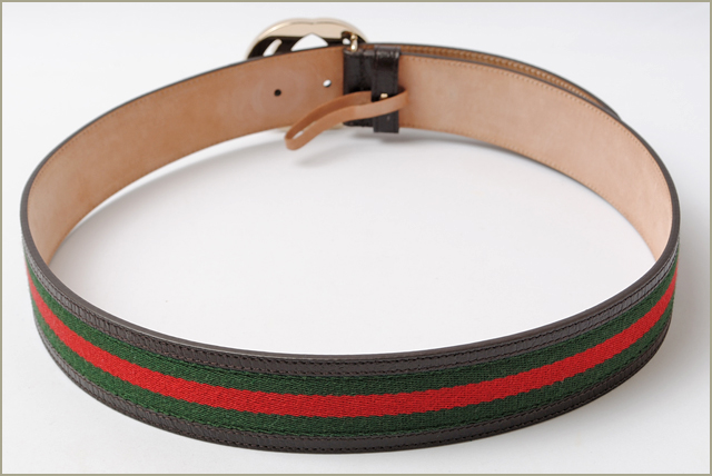 グッチベルト GUCCI インターロッキングGバックル キャンバス グリーン/レッド ブラウン 114876 アウトレット 