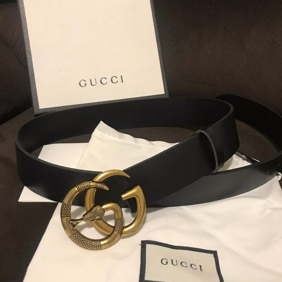 グッチ GUCCI クイーンマーガレット レザーベルト LEATHER BELT WITH DOUBLE G BUCKLE WITH SNAKE 458949 CVE0T 1000