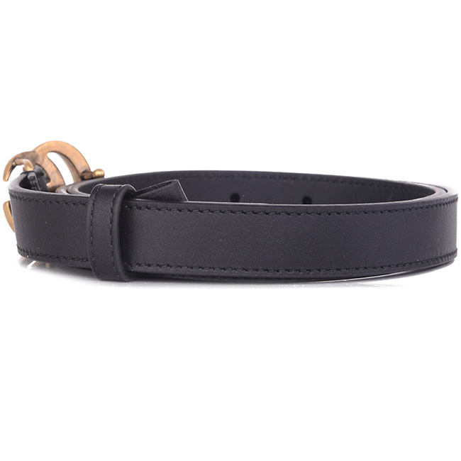 グッチ  GUCCI レザー ダブルGバックル ベルト Black 409417 AP00T 1000