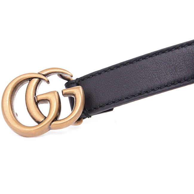 グッチ  GUCCI レザー ダブルGバックル ベルト Black 409417 AP00T 1000