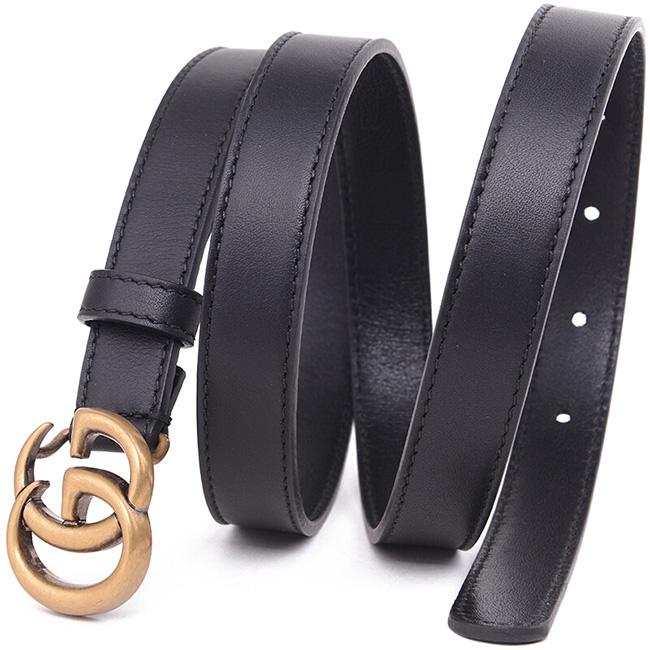 グッチ  GUCCI レザー ダブルGバックル ベルト Black 409417 AP00T 1000