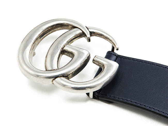 グッチ 《GUCCI》 ダブルGGシルバーバックル レザーベルト397660 AP00N 4009